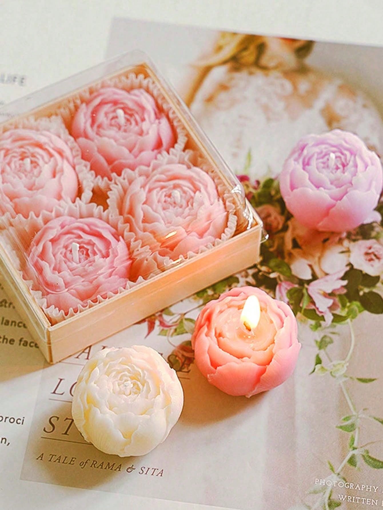 4pcs/Set Lilin Aroma Mawar Bua - Home Fragrance Homemade ulasan dan harga