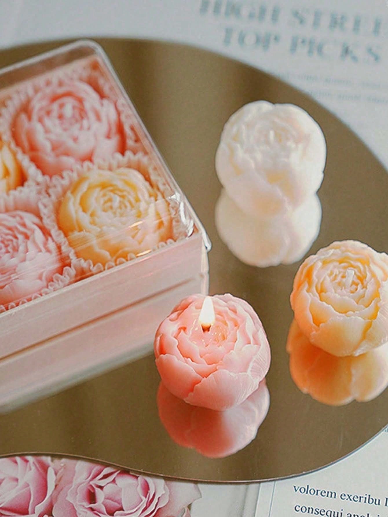 4pcs/Set Lilin Aroma Mawar Bua - Home Fragrance Homemade ulasan dan harga