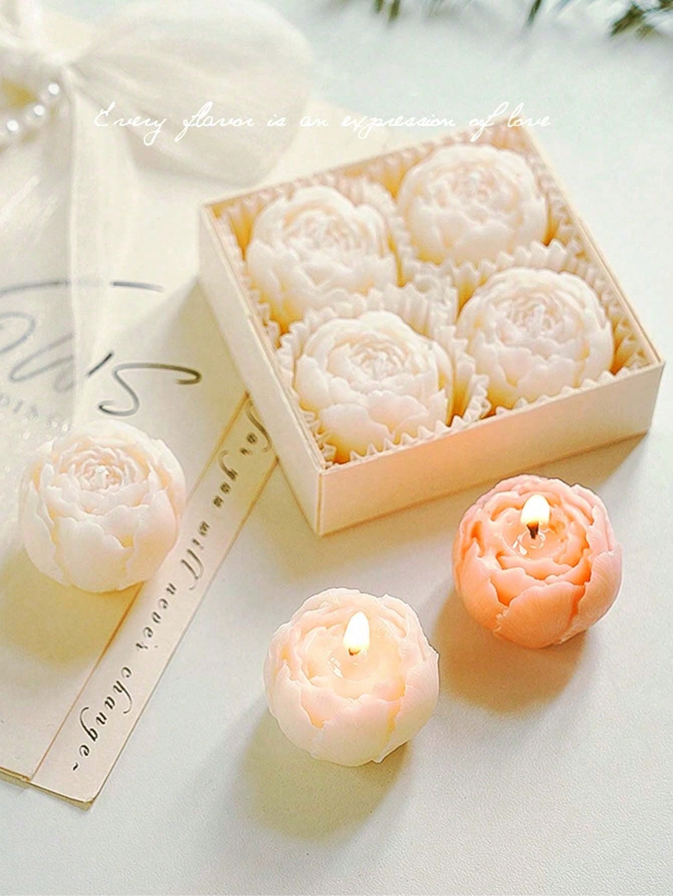 4pcs/Set Lilin Aroma Mawar Bua - Home Fragrance Homemade ulasan dan harga